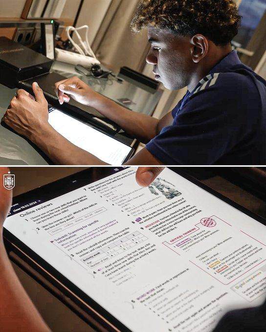 开云体育入口-西班牙小孩哥不忘学业，亚马尔边写作业边踢欧洲杯